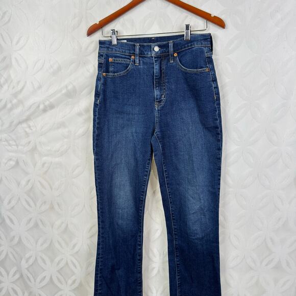 Gap High Rise Kick Flare Jeans Tall Dark Washed Size 6 - Picture 5 of 9